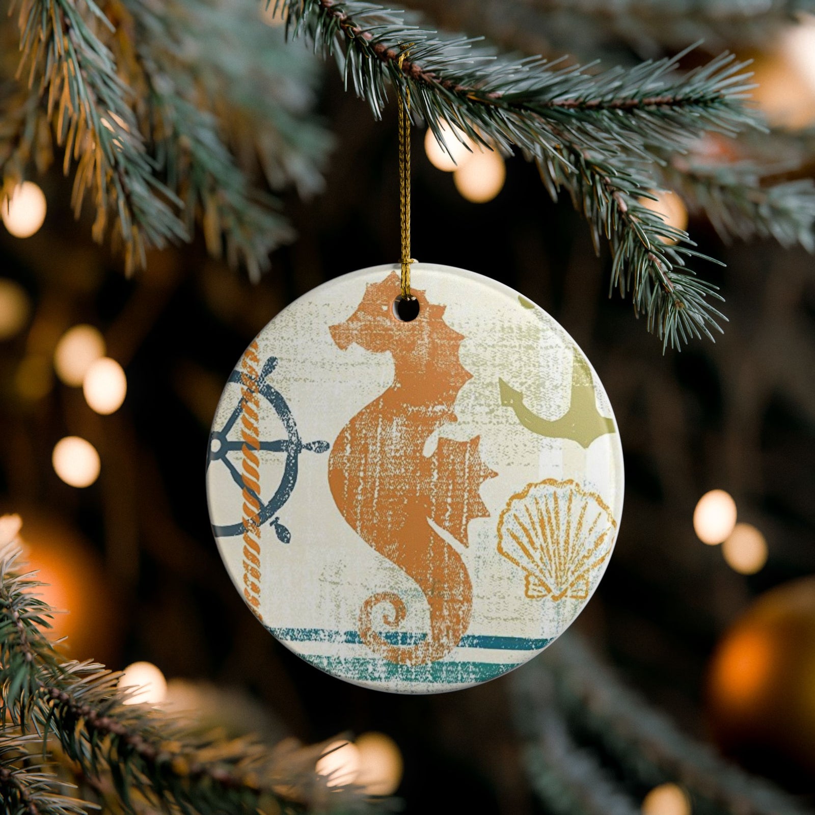 Nautical Nostalgia Ceramic Ornament - Coastal Decoration