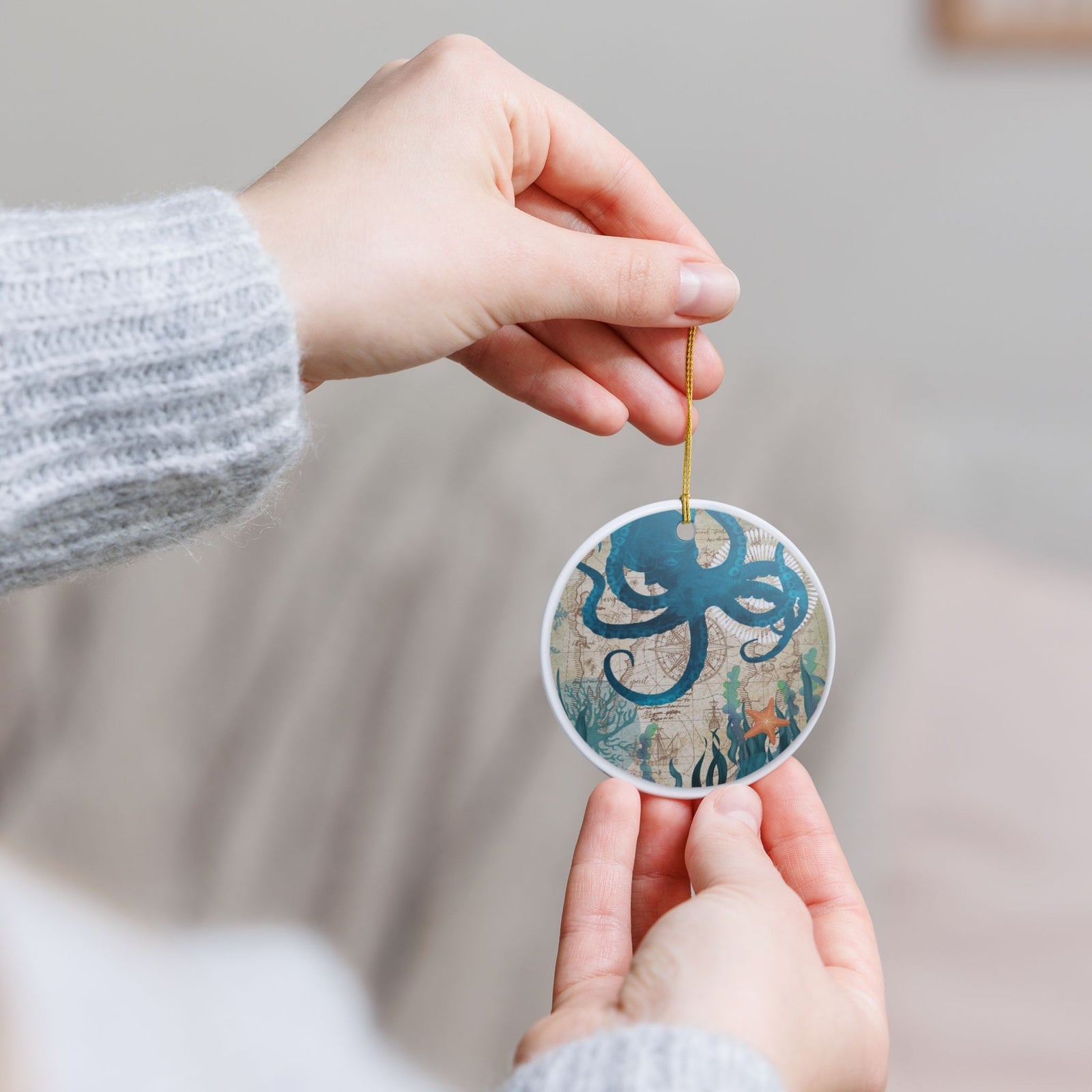 Depths of Navigation Ceramic Ornament - Coastal Decoration