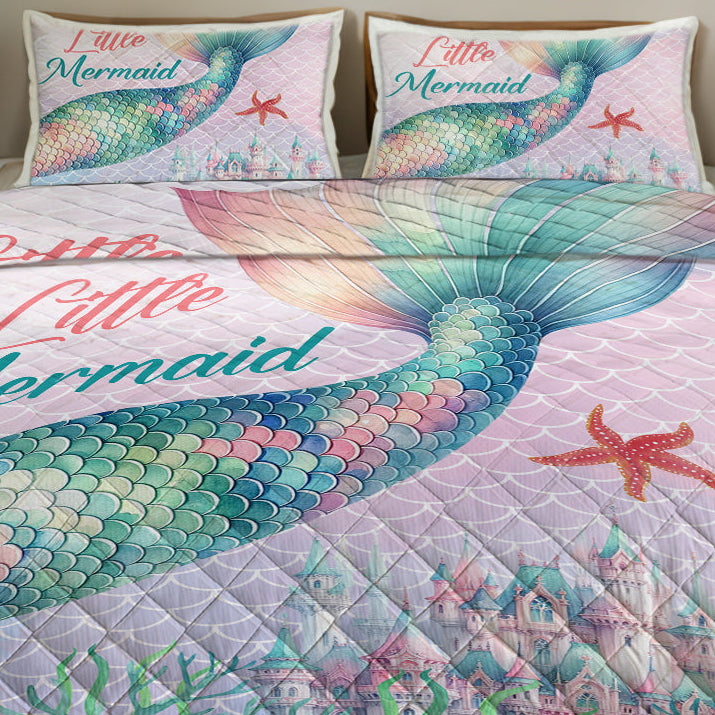 Mermaid Tale Quilted Coverlet - Lightweight, Breathable & Super Soft