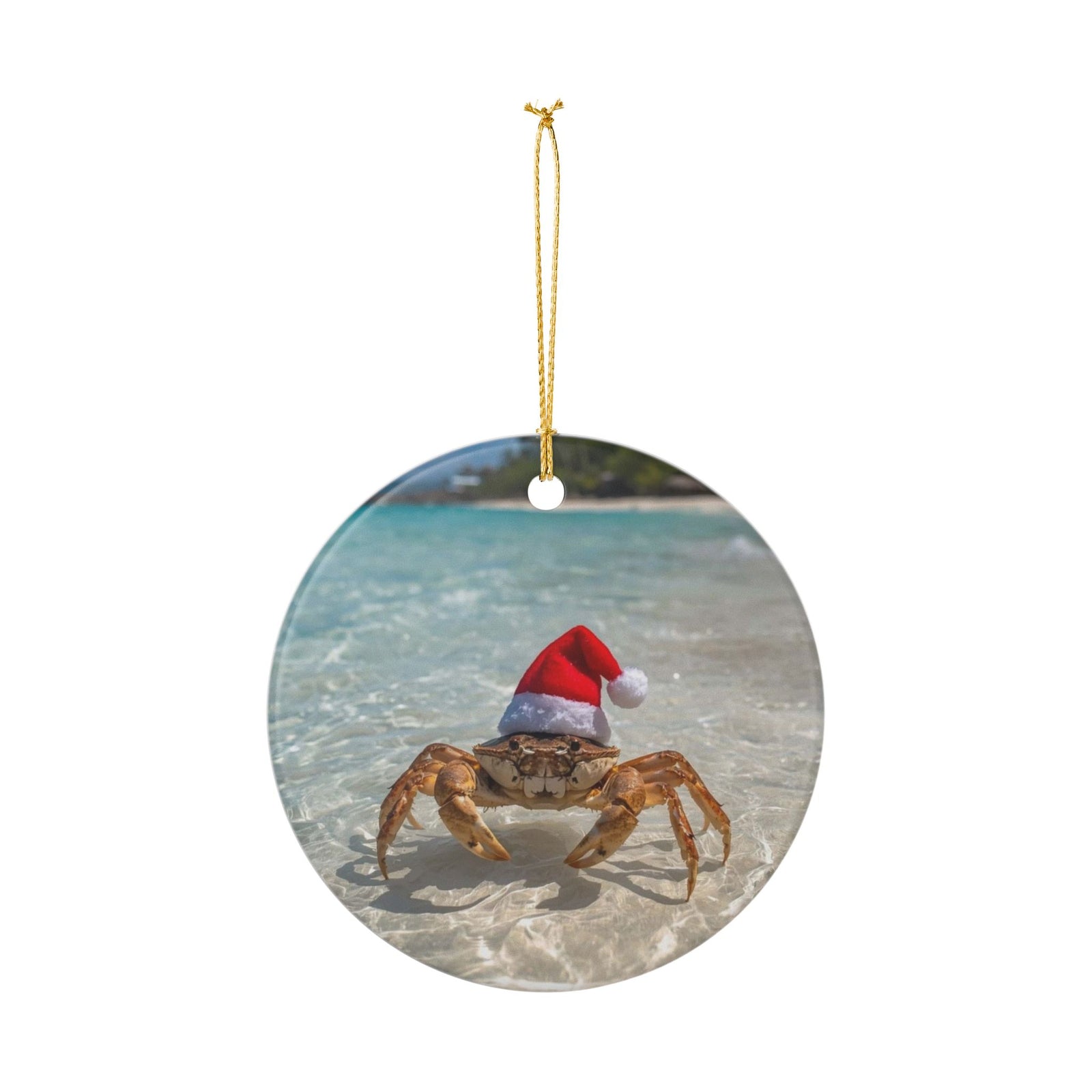 Mr Sandy Claws Ceramic Ornament - Coastal Holiday Decoration