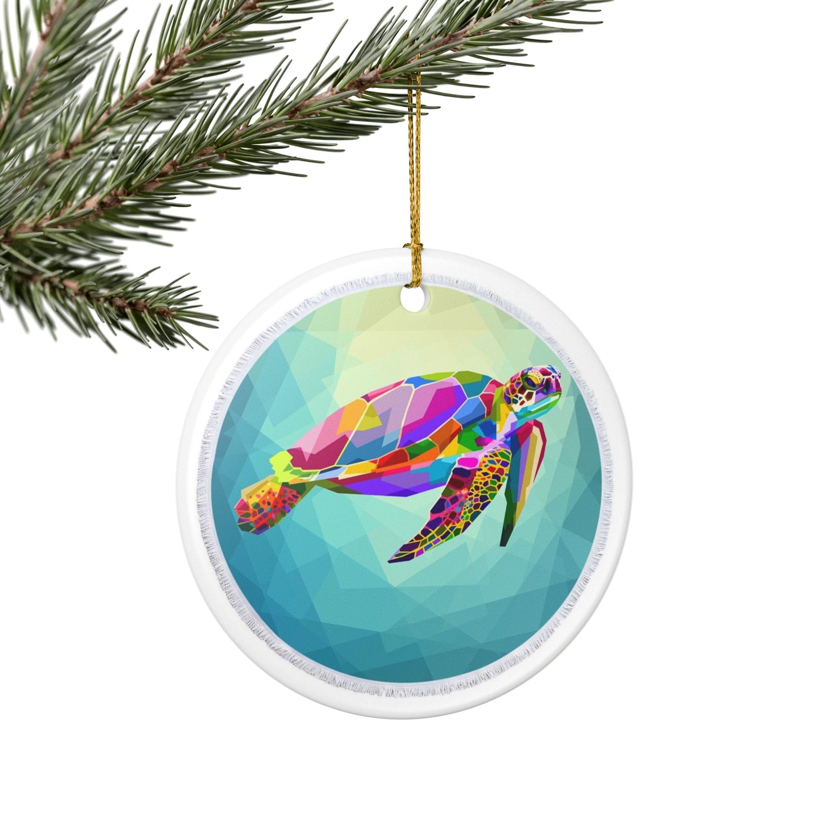 Prismatic Swimmer Ceramic Ornament - Coastal Decoration