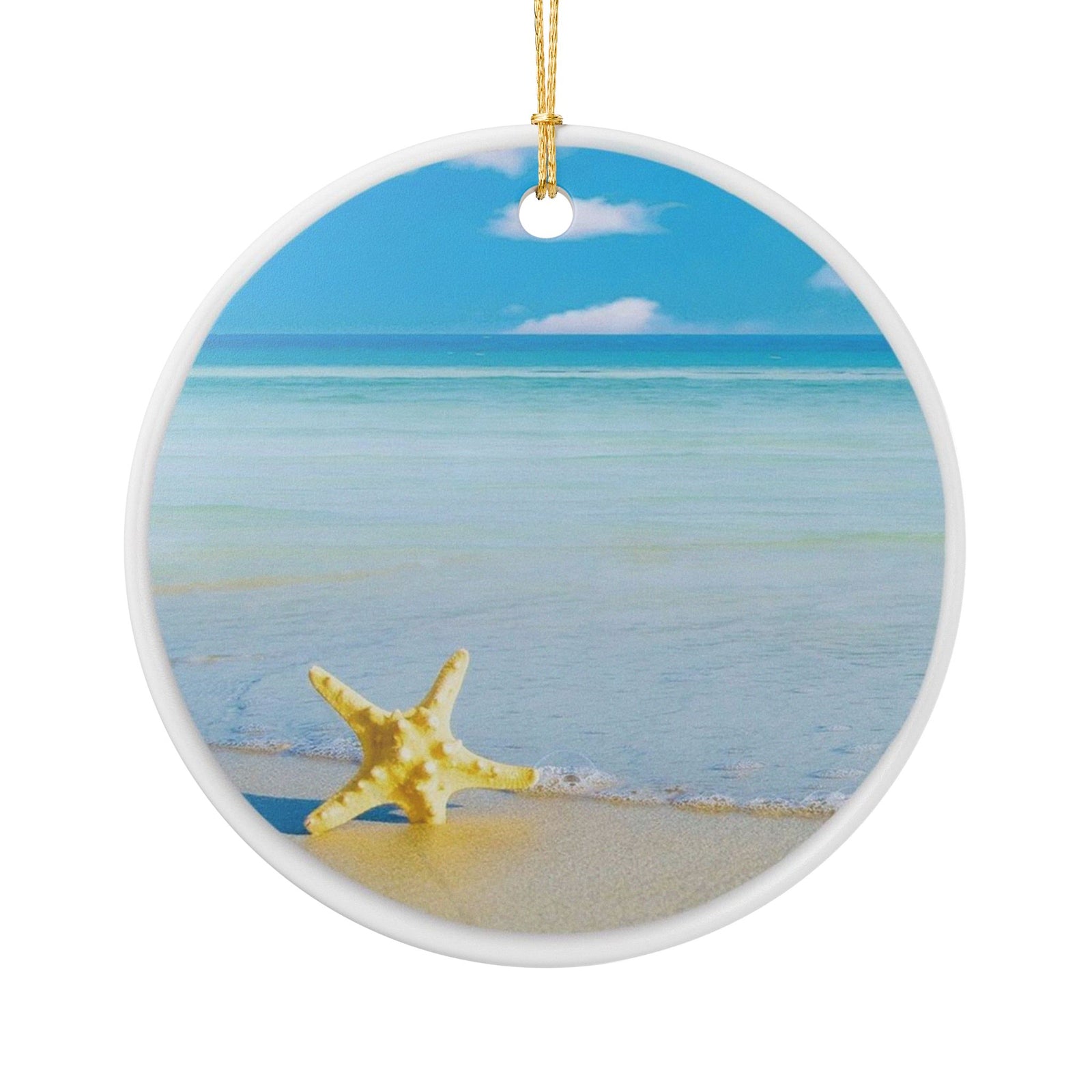 Starfish Dreams Ceramic Ornament - Coastal Holiday Decoration