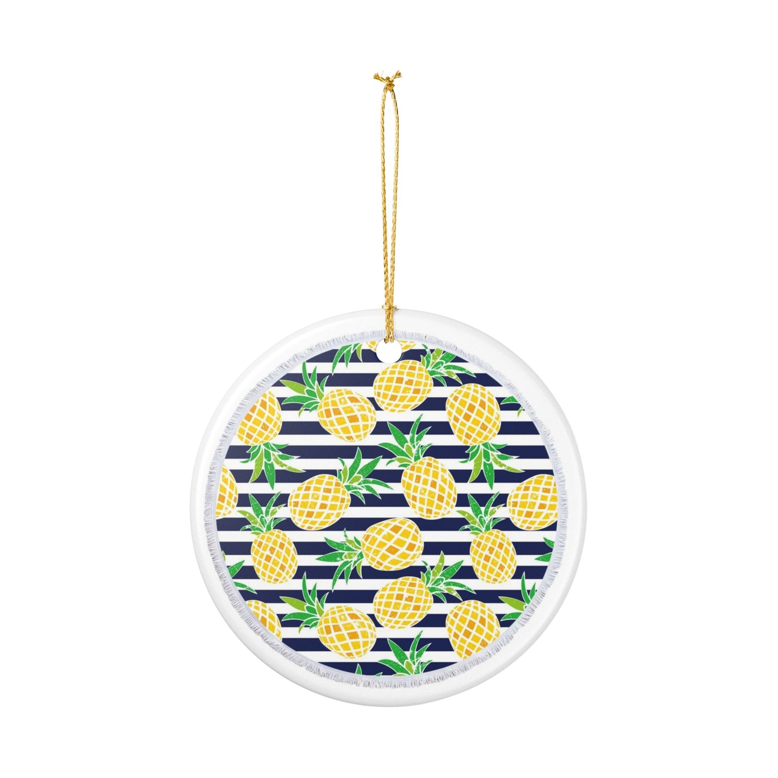 Tropical Stripes Ceramic Ornament - Coastal Decoration