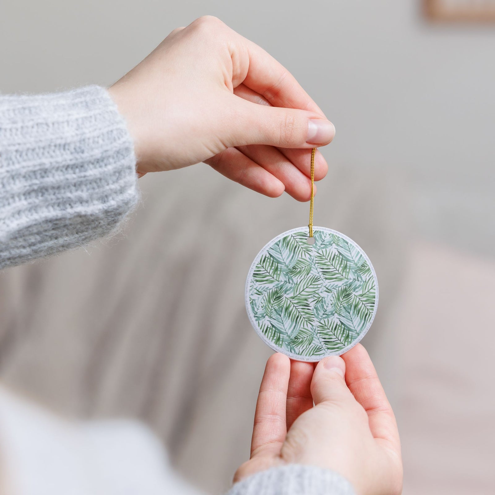 Verdant Whispers Ceramic Ornament - Coastal Decoration