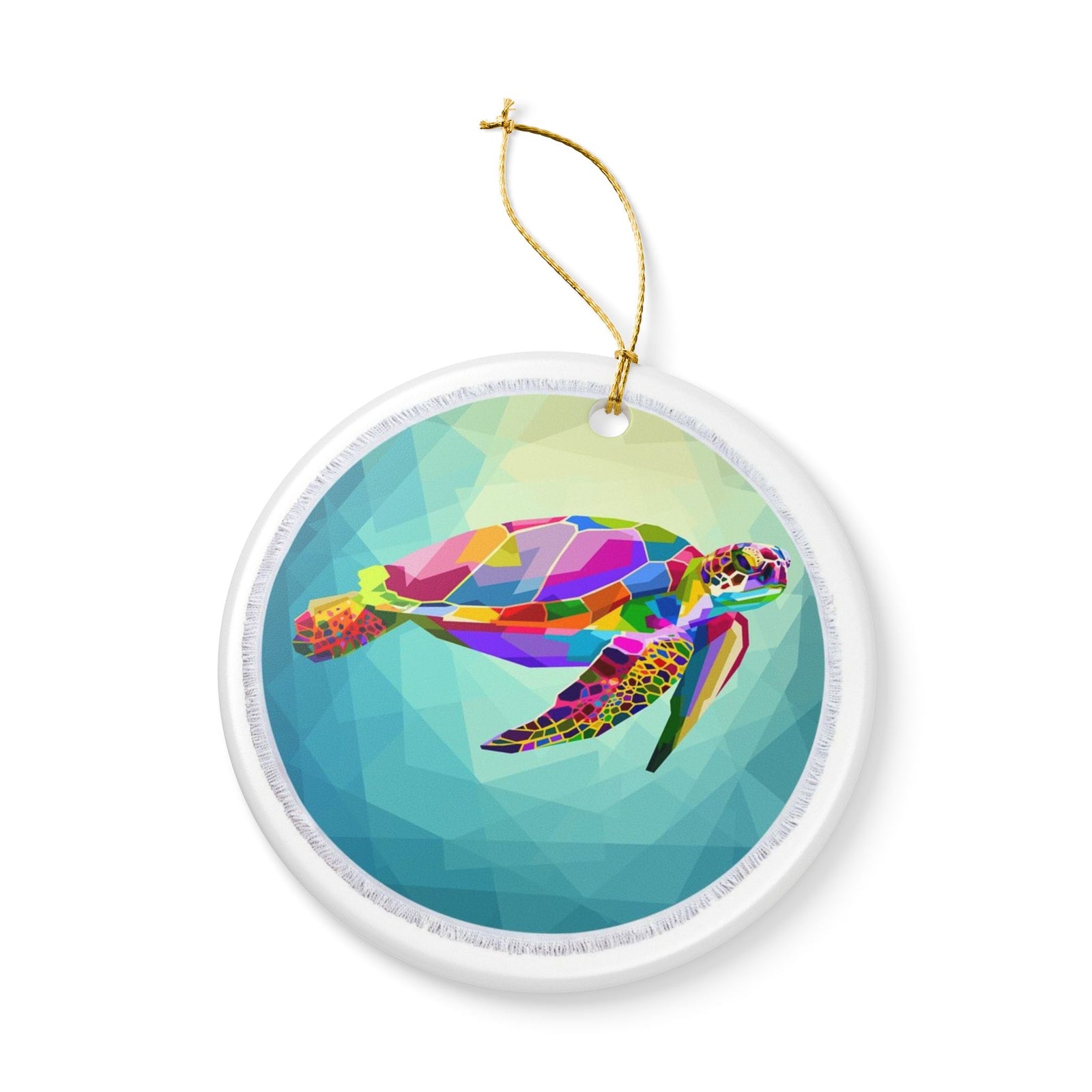 Prismatic Swimmer Ceramic Ornament - Coastal Decoration