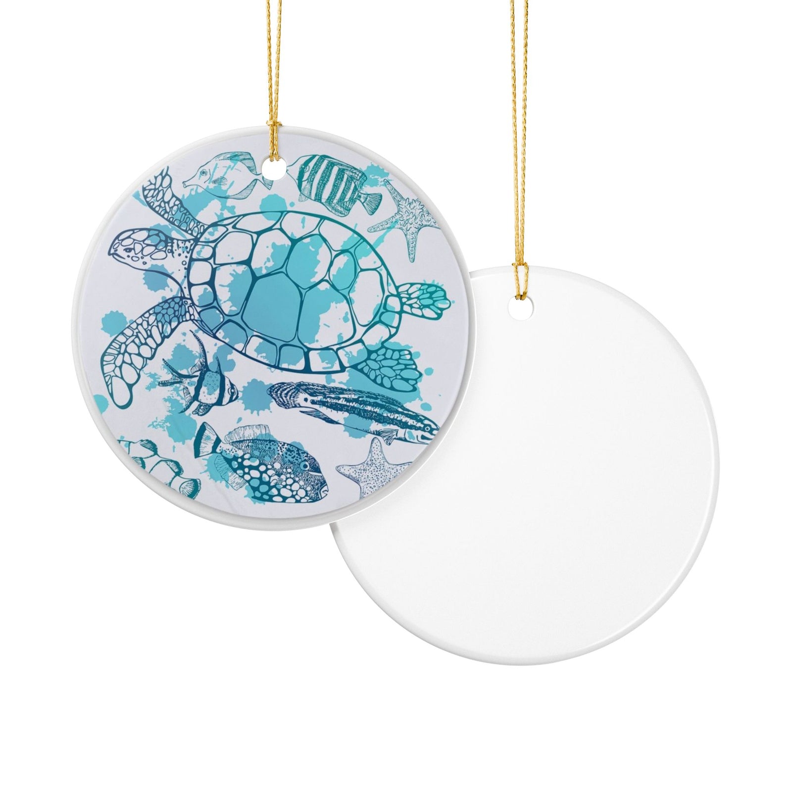 Ocean's Mosaic Ceramic Ornament - Coastal Decoration