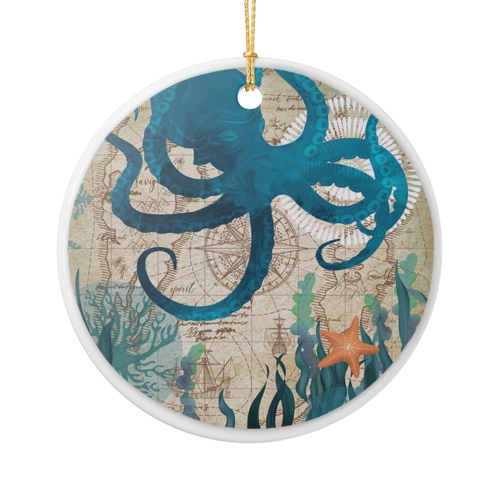 Depths of Navigation Ceramic Ornament - Coastal Decoration
