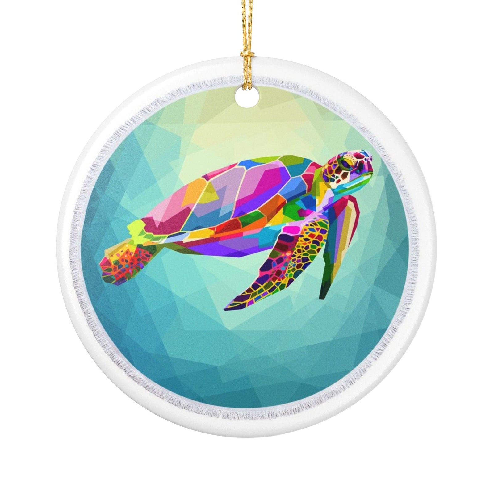Prismatic Swimmer Ceramic Ornament - Coastal Decoration