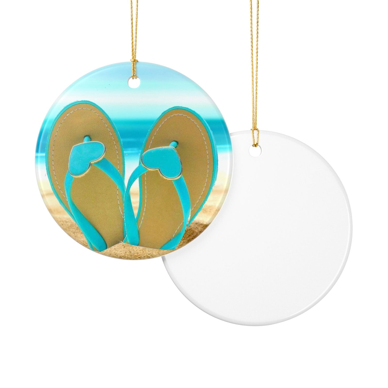 Flip Flops Ceramic Ornament - Coastal Holiday Decoration