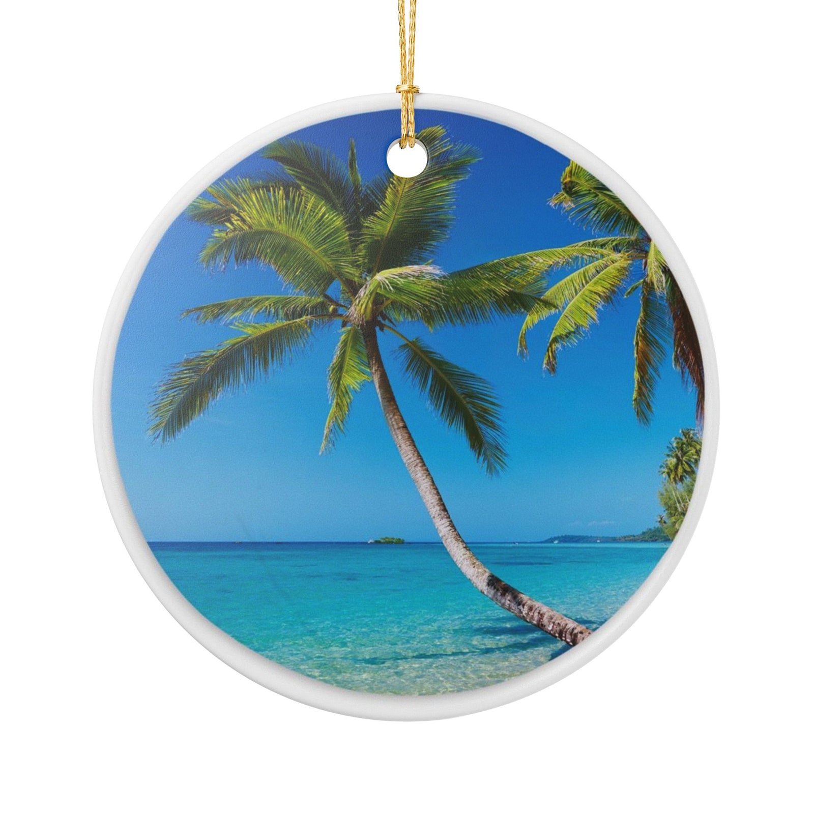 Tropical Paradise Ceramic Ornament - Coastal Holiday Decoration