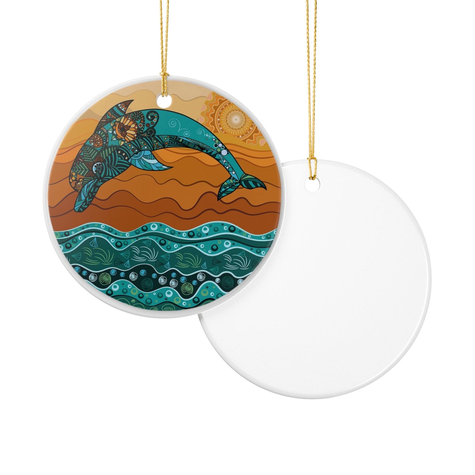 Waves of Harmony Ceramic Ornament - Coastal Decoration