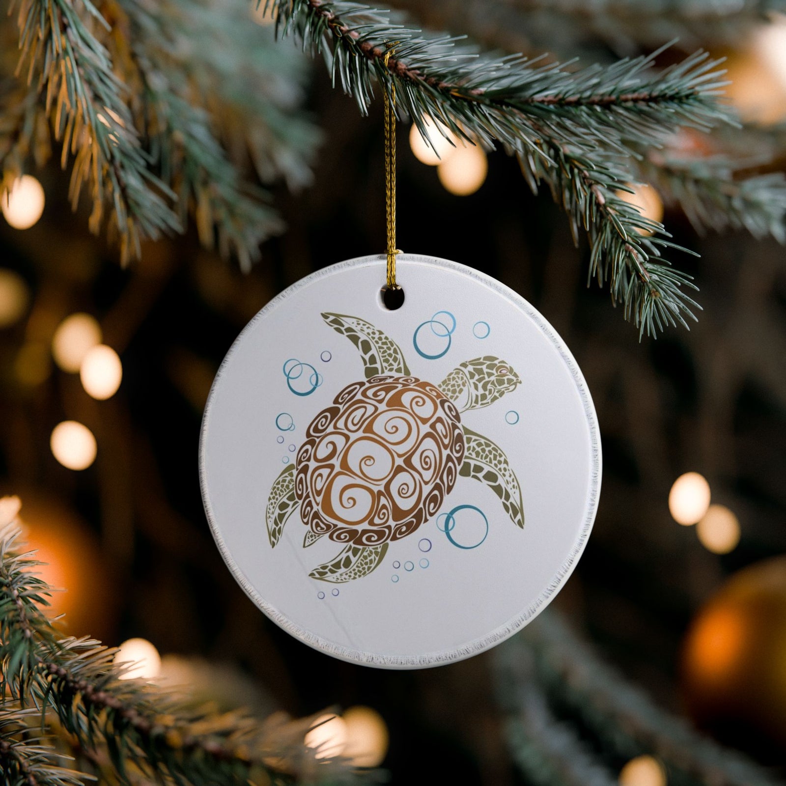 Aquatic Harmony Ceramic Ornament - Coastal Decoration