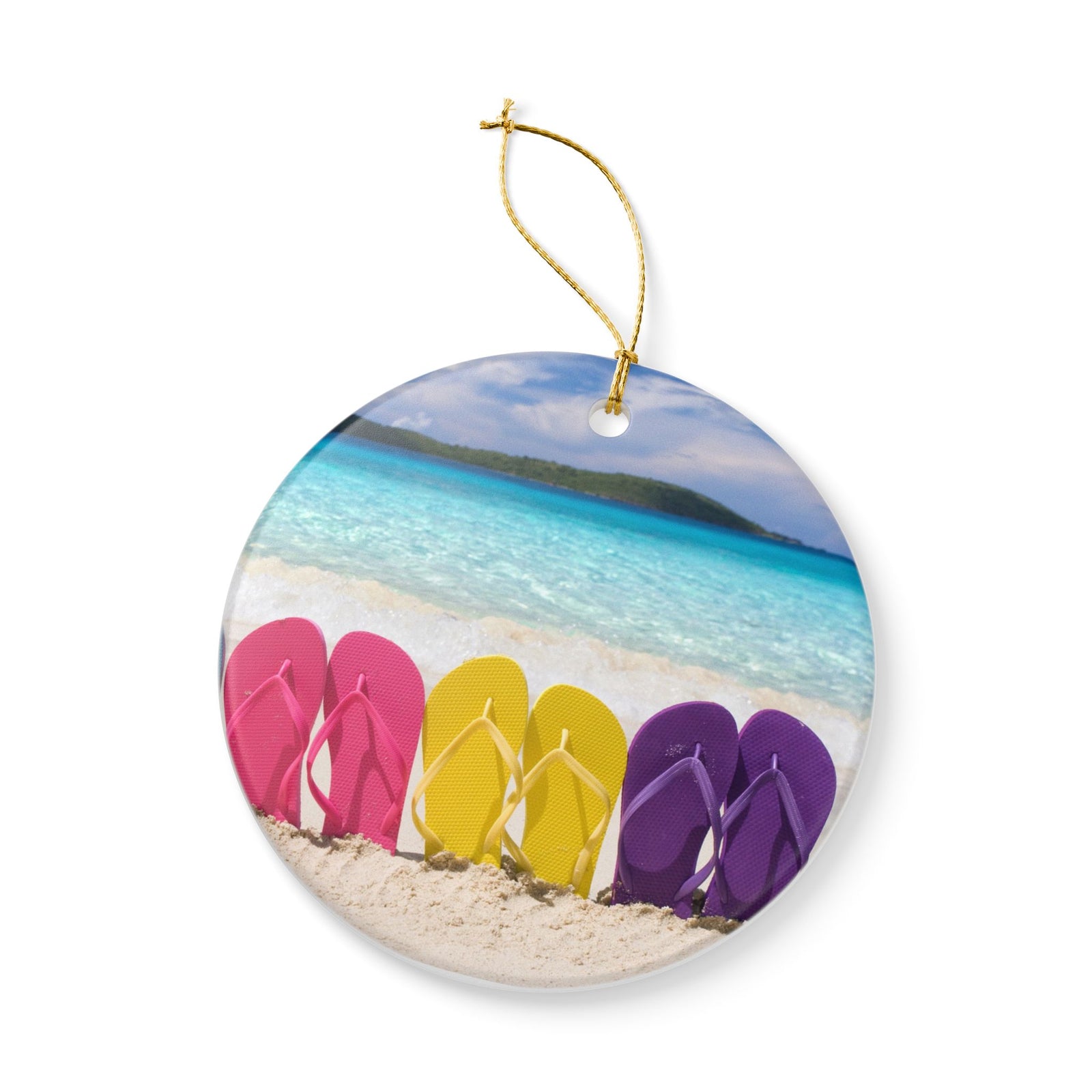 Flip Flop Friends Ceramic Ornament - Coastal Holiday Decoration