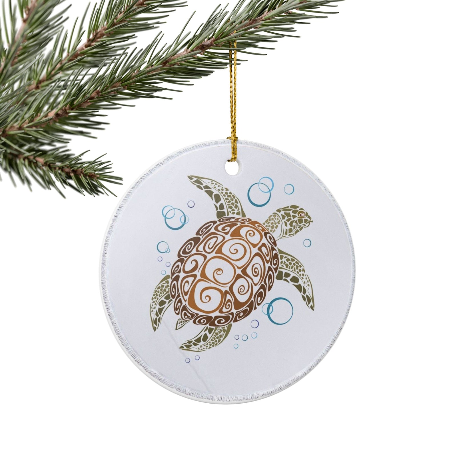 Aquatic Harmony Ceramic Ornament - Coastal Decoration