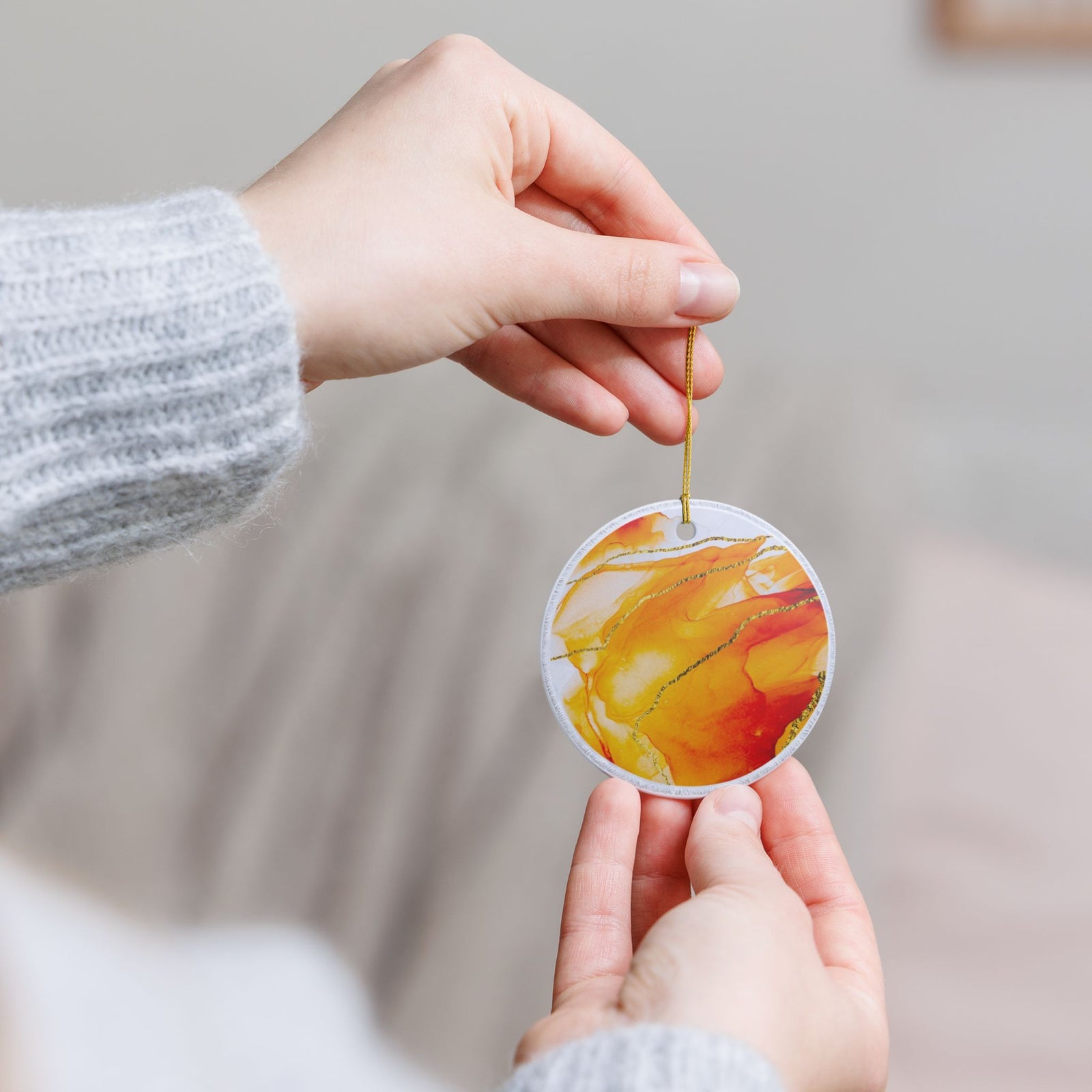 Liquid Gold Ceramic Ornament - Coastal Decoration