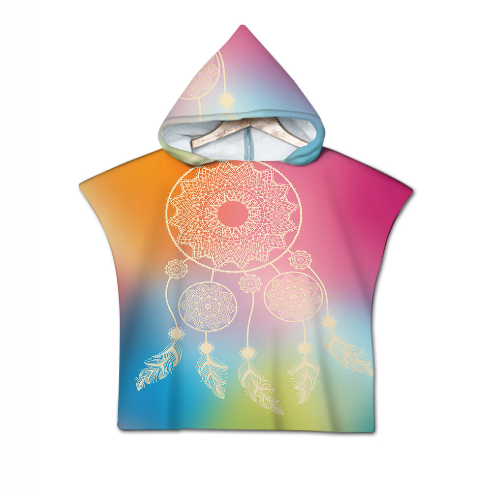 Rainbow Dreaming Quick-Dry Hooded Poncho Towel