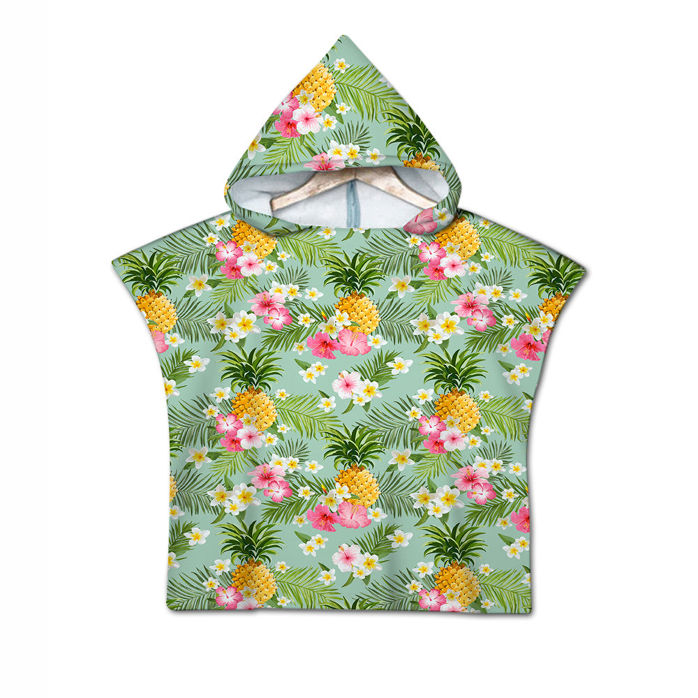 Tropical Vibes Quick-Dry Hooded Poncho Towel