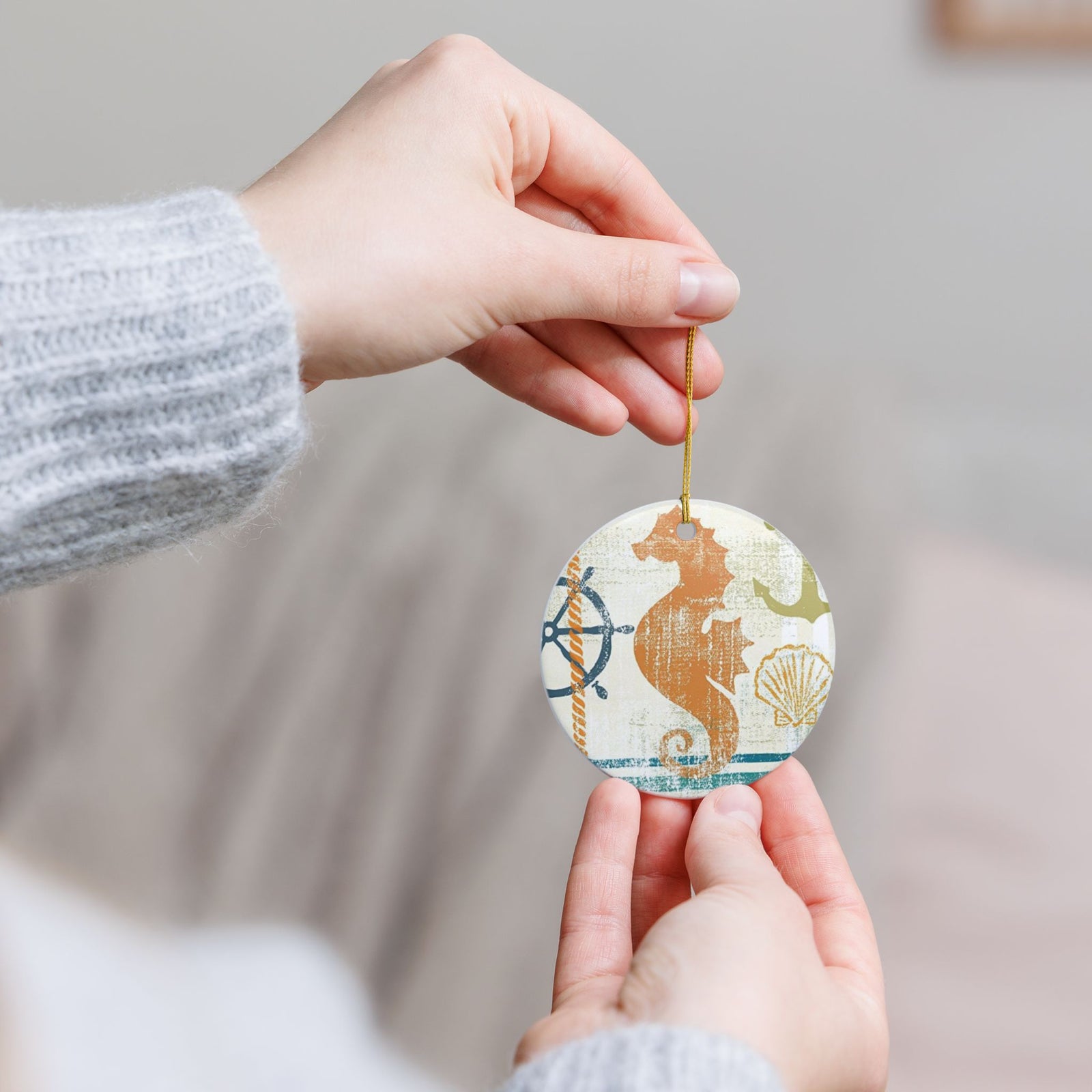 Nautical Nostalgia Ceramic Ornament - Coastal Decoration