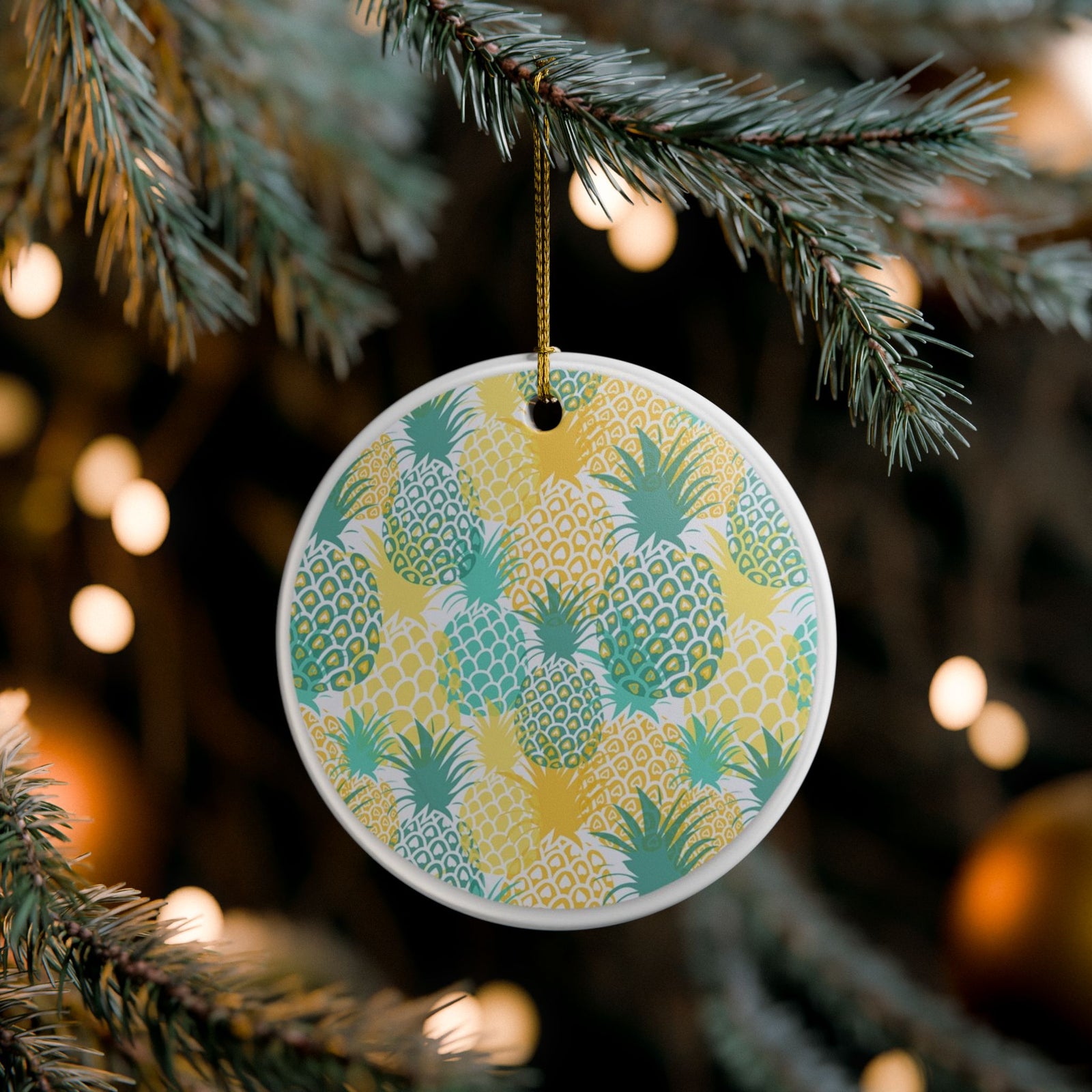 Pineapple Paradise Ceramic Ornament - Coastal Decoration