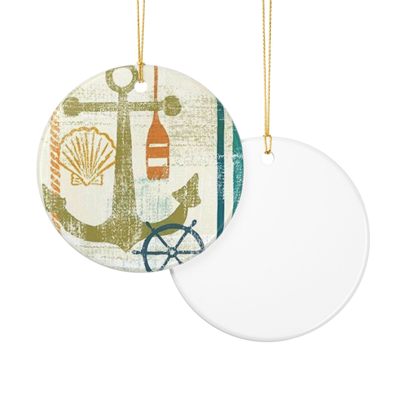Nautical Whispers Ceramic Ornament - Coastal Decoration