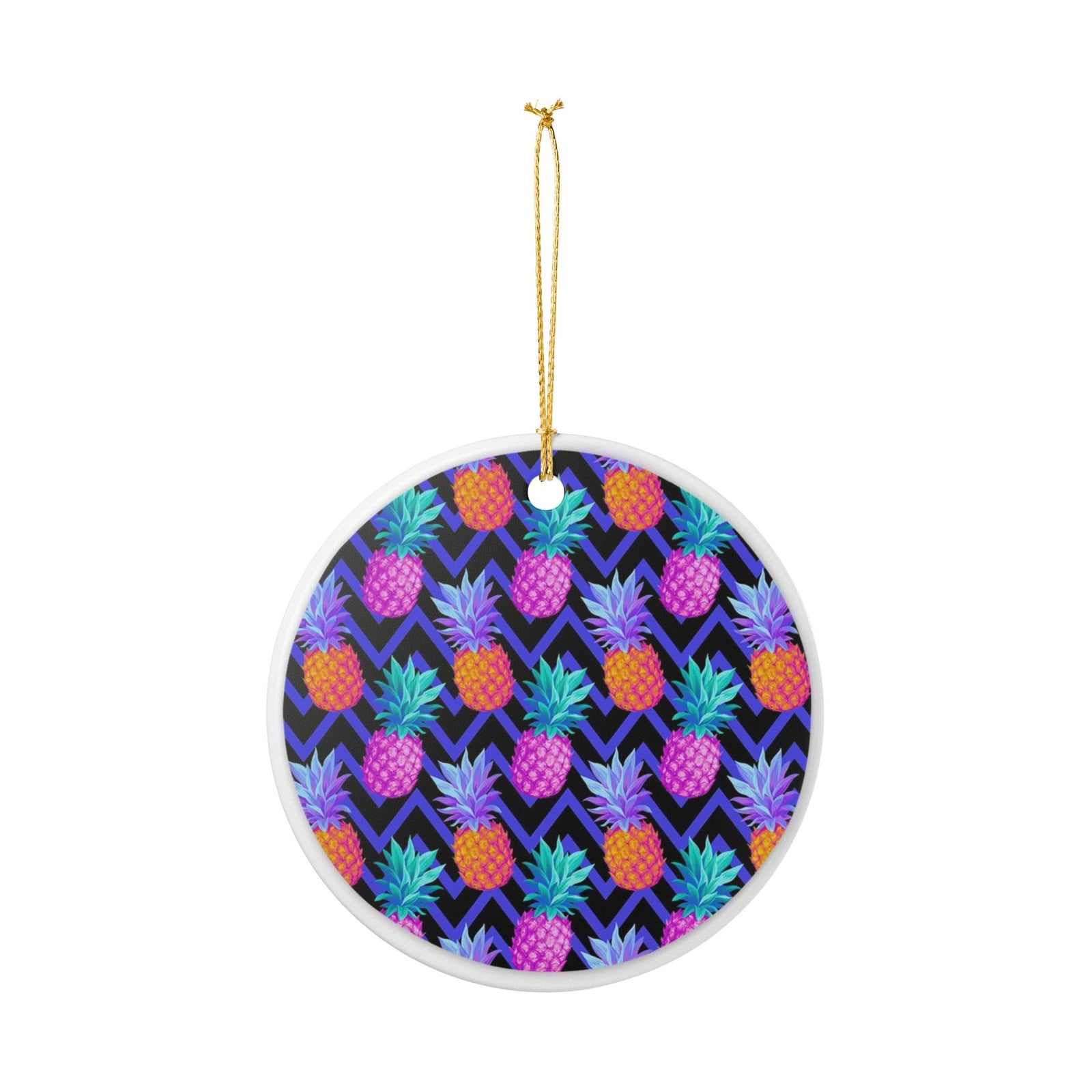 Tropical Zigzag Fusion Ceramic Ornament - Coastal Decoration