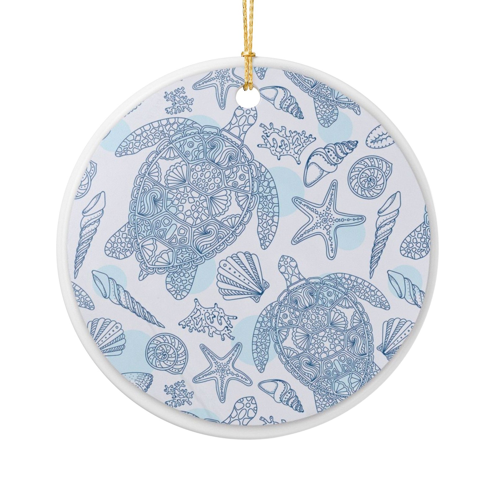 Oceanic Mosaic Ceramic Ornament - Coastal Decoration