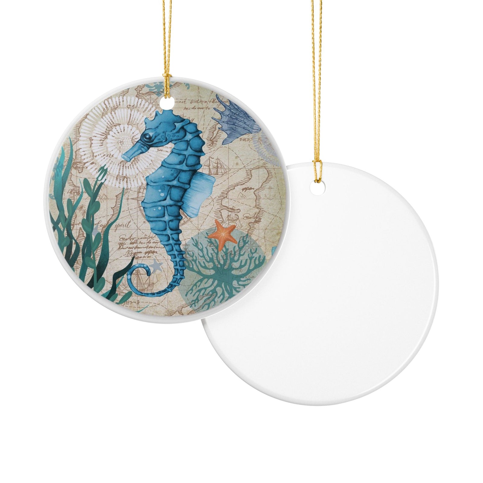 Seahorse Voyage Ceramic Ornament - Coastal Decoration