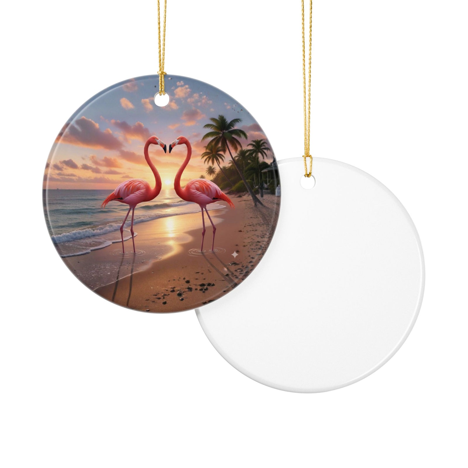 Tropical Love Ceramic Ornament - Coastal Holiday Decoration