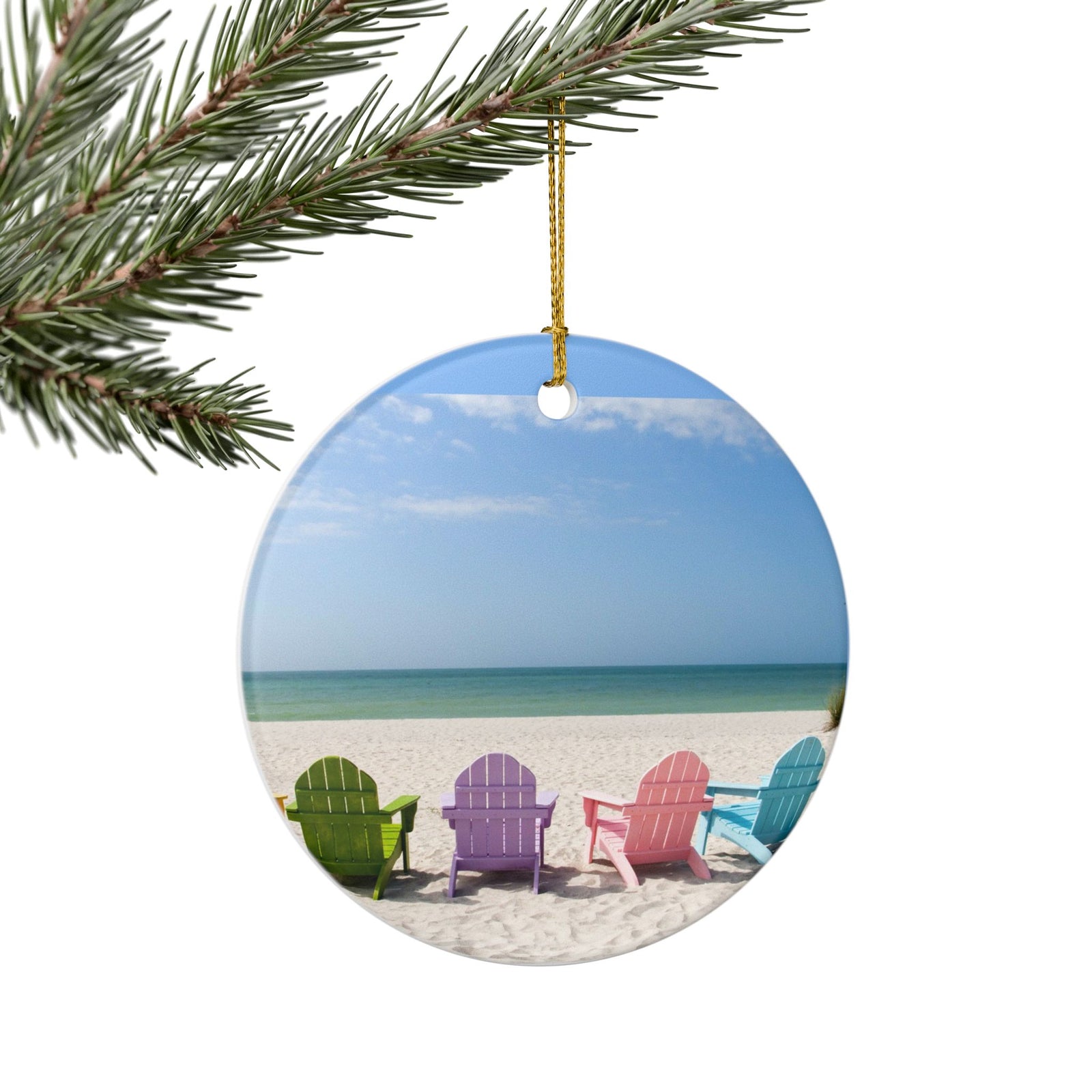 Beach Friends Ceramic Ornament - Coastal Holiday Decoration