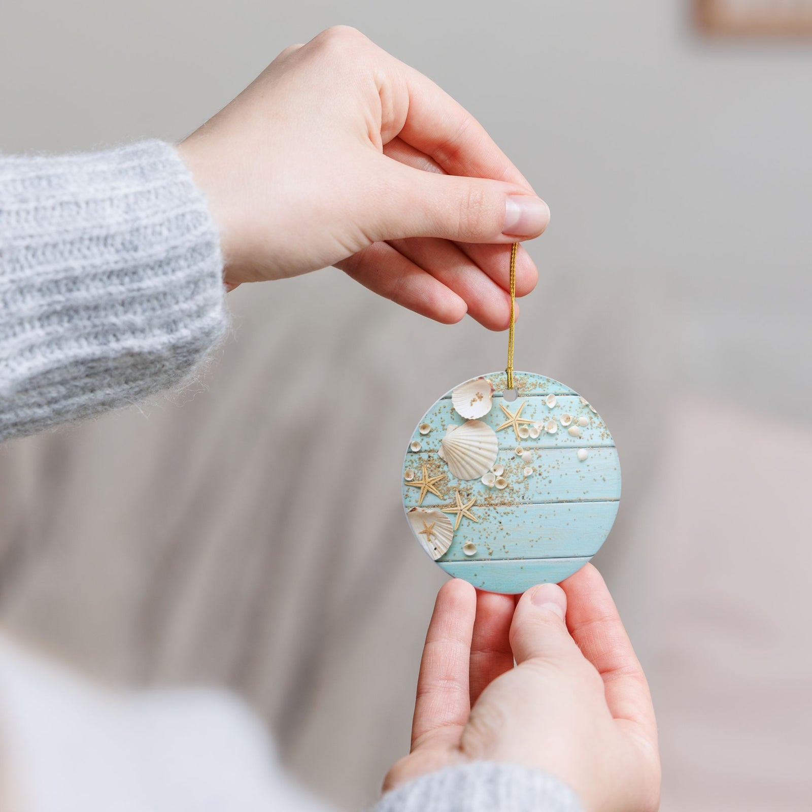 Coastal Ceramic Ornament - Coastal Holiday Decoration