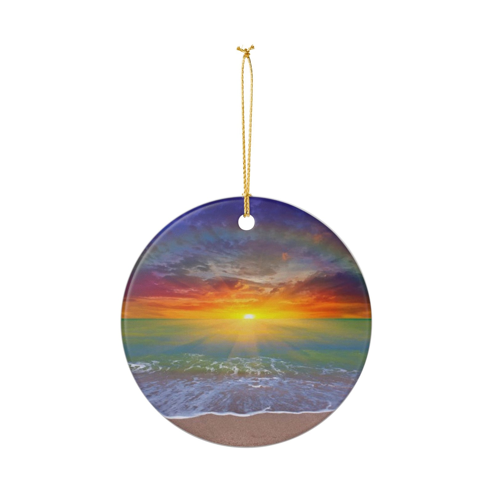 Sunrise Show Ceramic Ornament - Coastal Holiday Decoration