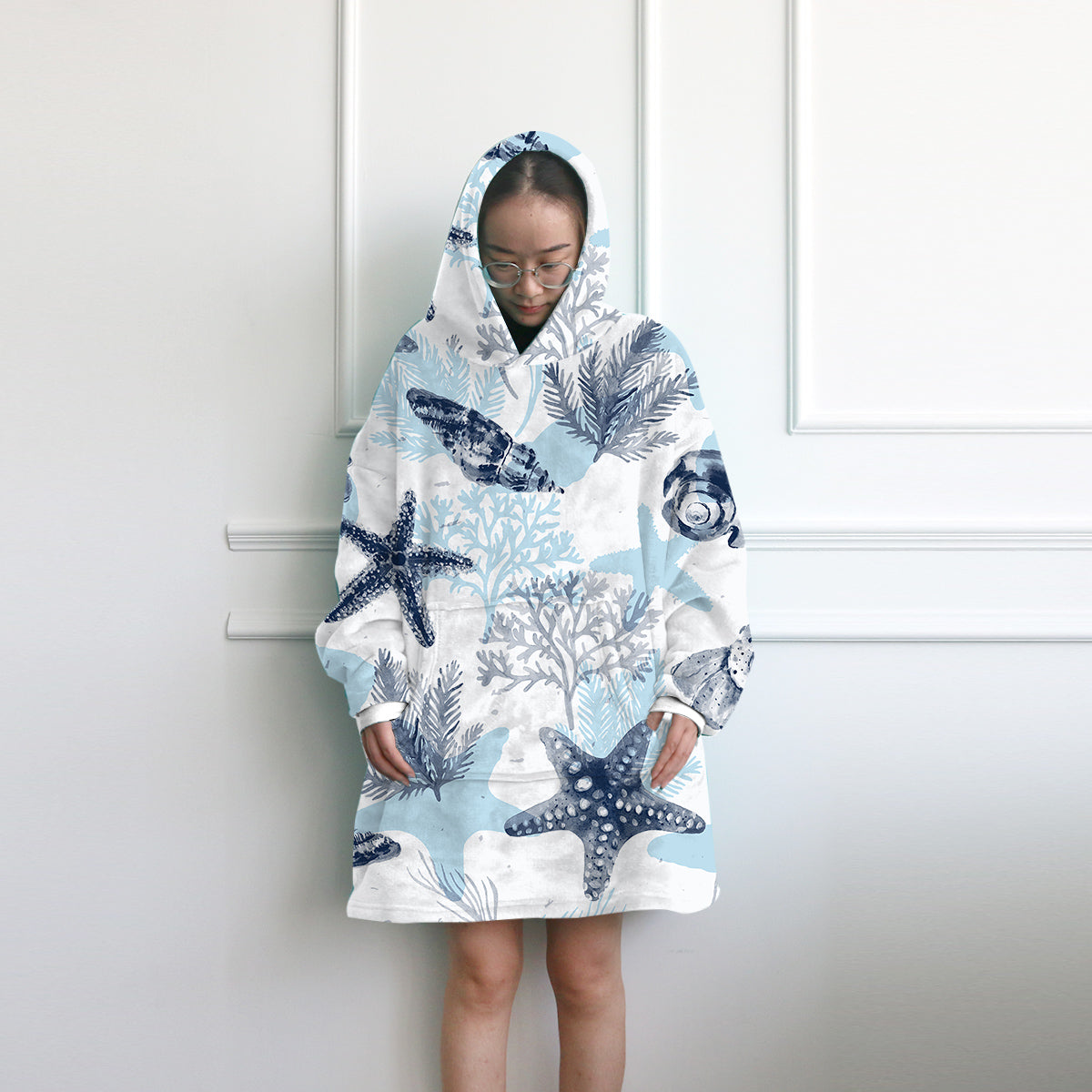 Ocean Blues Wearable Blanket Hoodie
