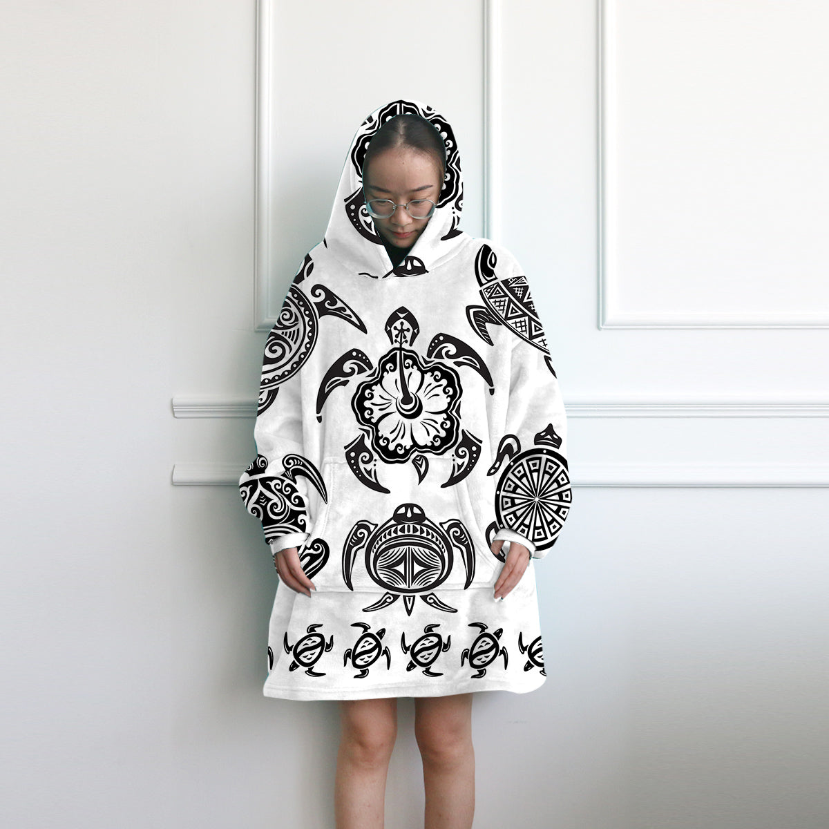 Pacific Turtle Dance Wearable Blanket Hoodie