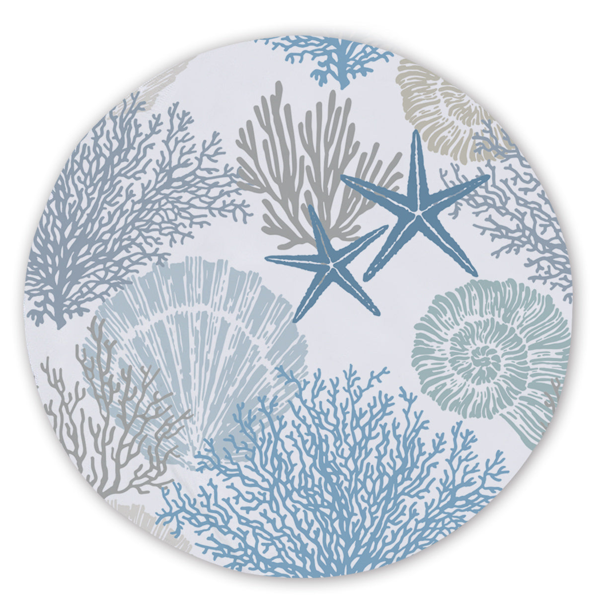 Coastal Coral Round Area Rug