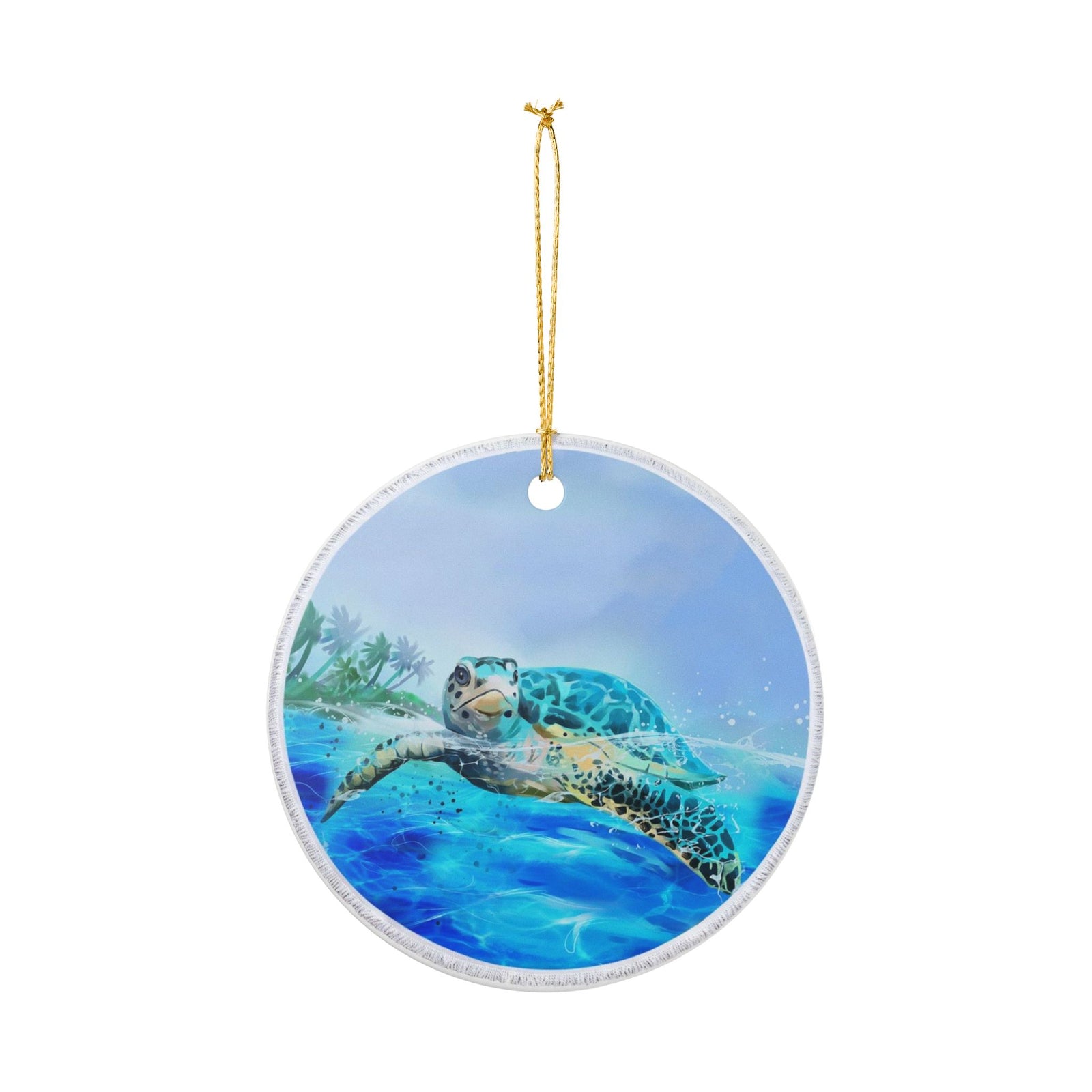Azure Voyage Ceramic Ornament - Coastal Decoration