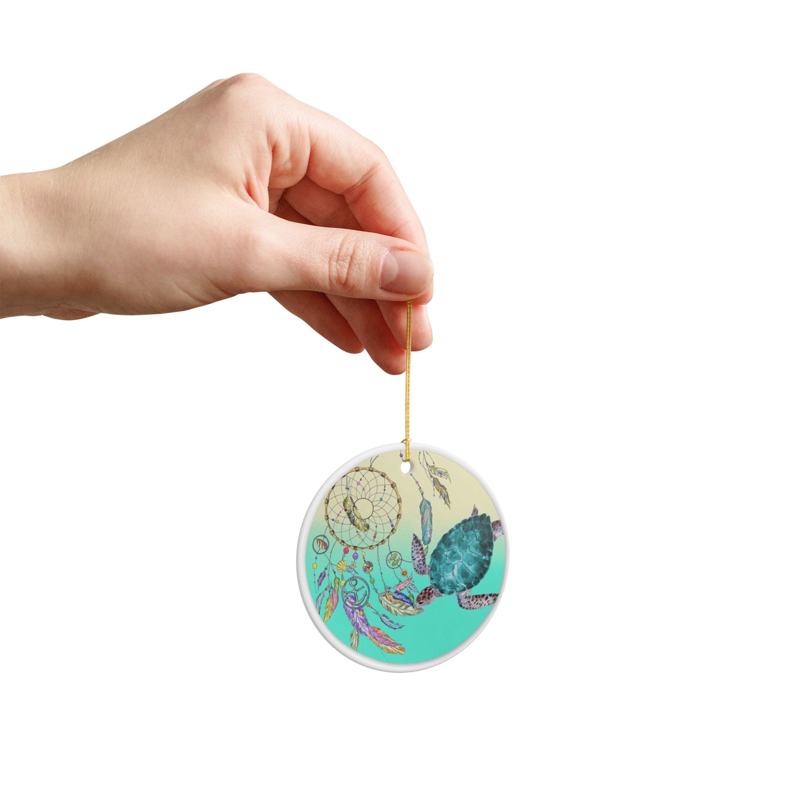Turtle Dreams Ceramic Ornament - Coastal Decoration