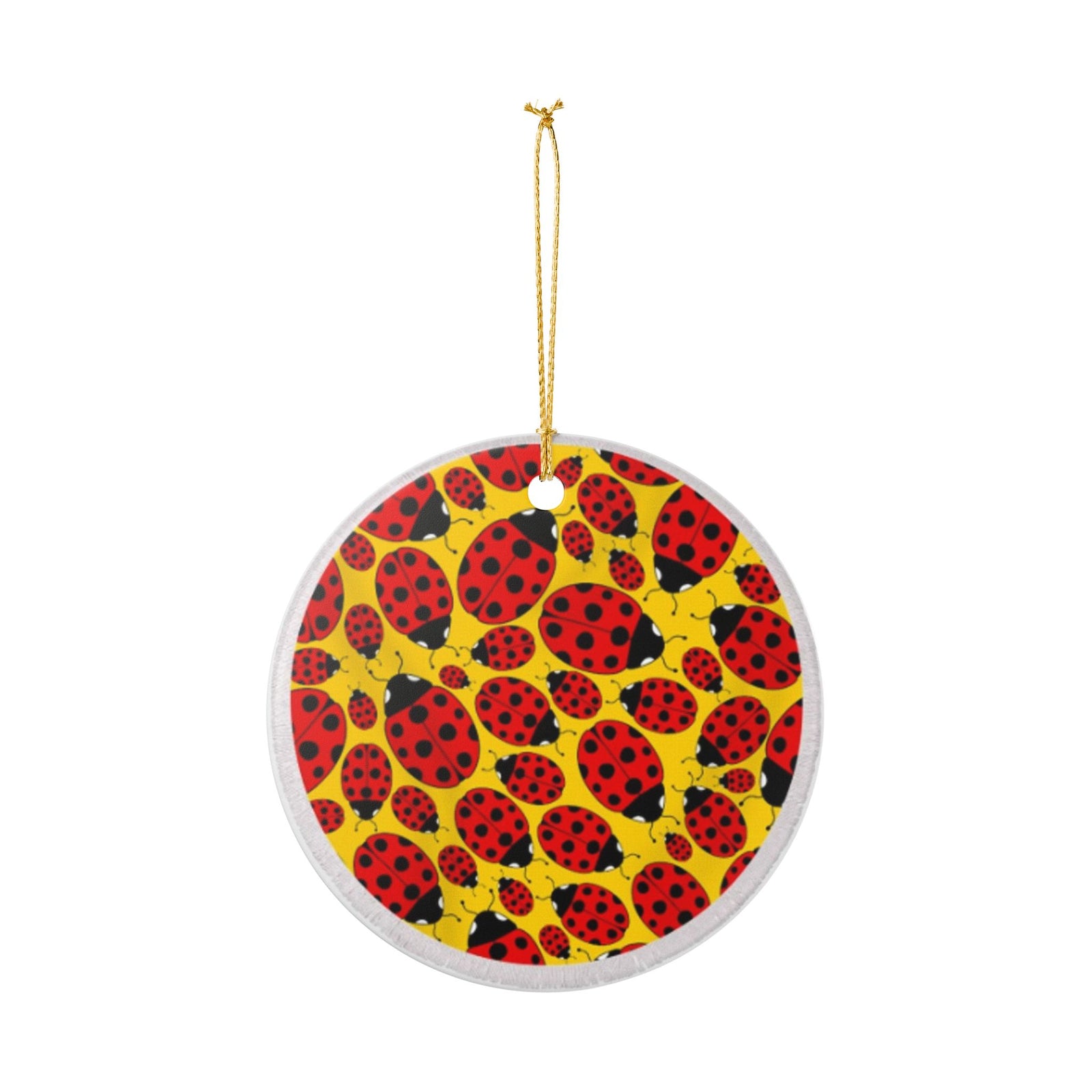 Ladybug Swarm Ceramic Ornament - Coastal Decoration