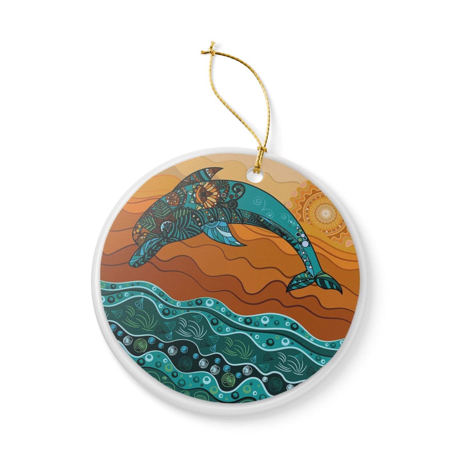 Waves of Harmony Ceramic Ornament - Coastal Decoration
