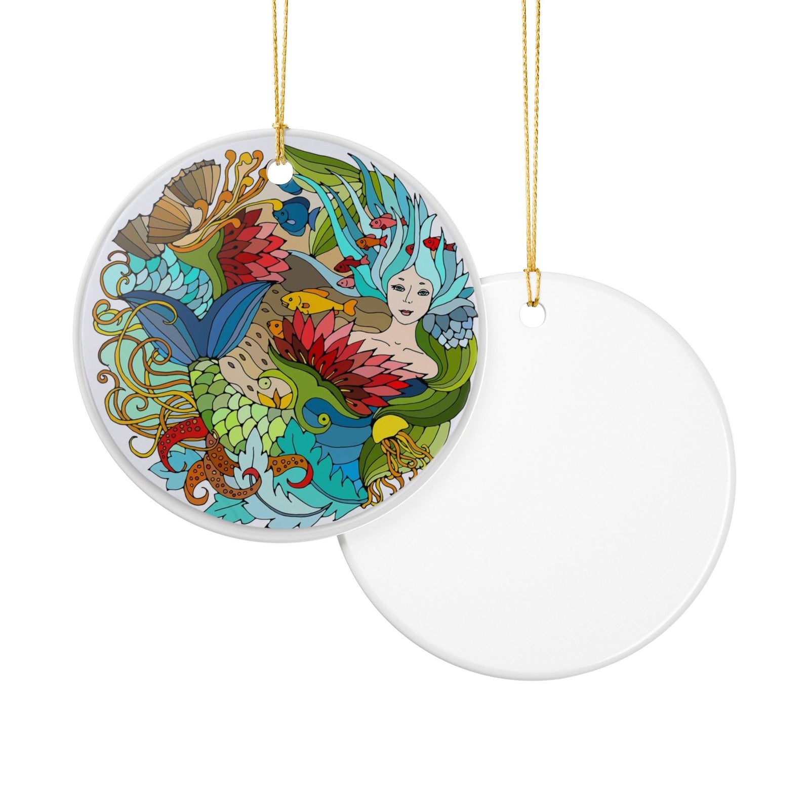 Sea of Dreams Ceramic Ornament - Coastal Holiday Decoration