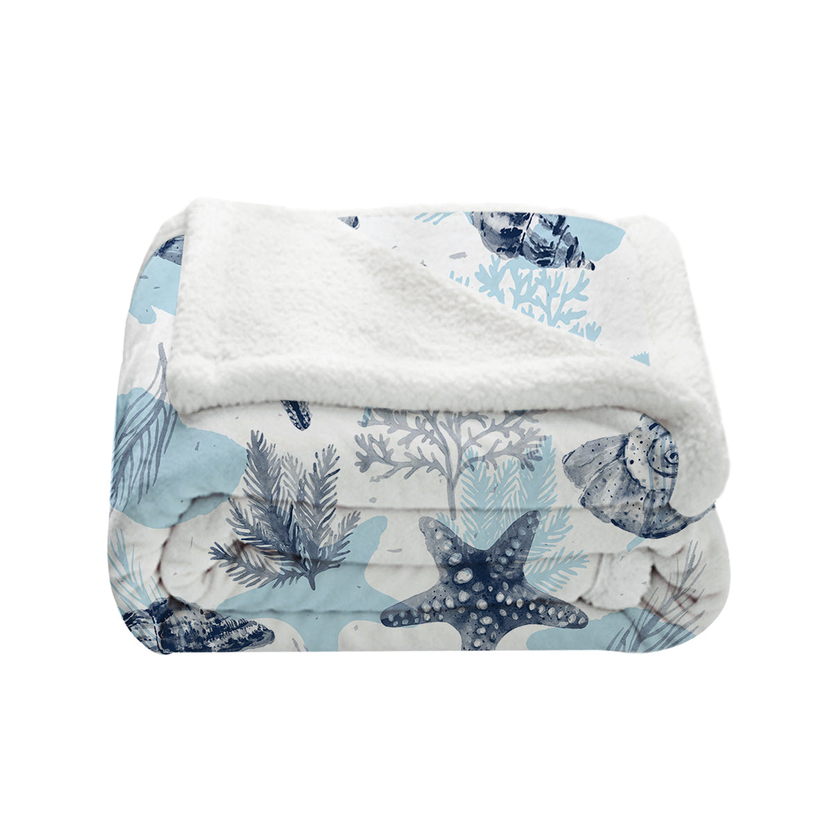Ocean Blues Soft Sherpa Blanket