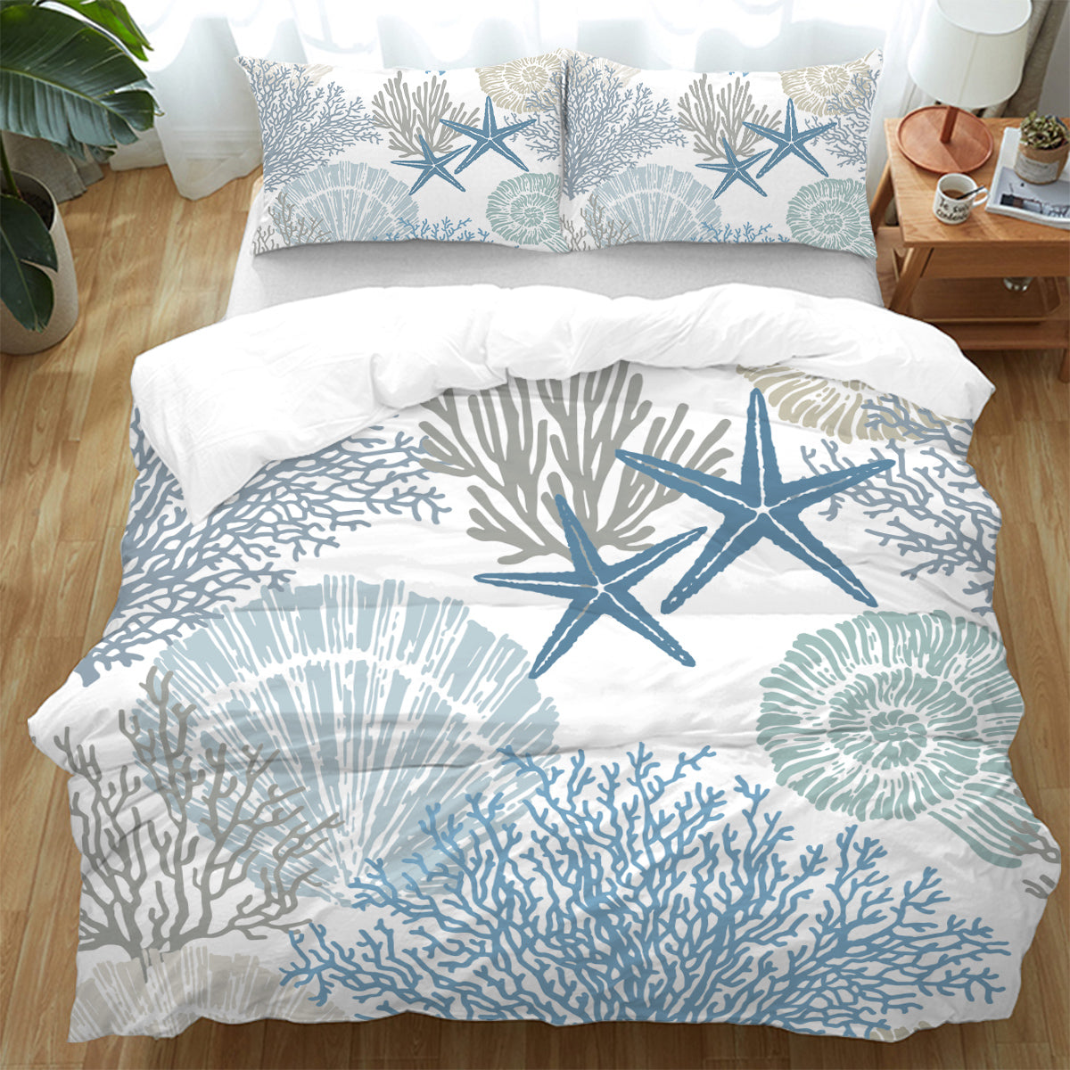 Coastal Coral Duvet Cover Set