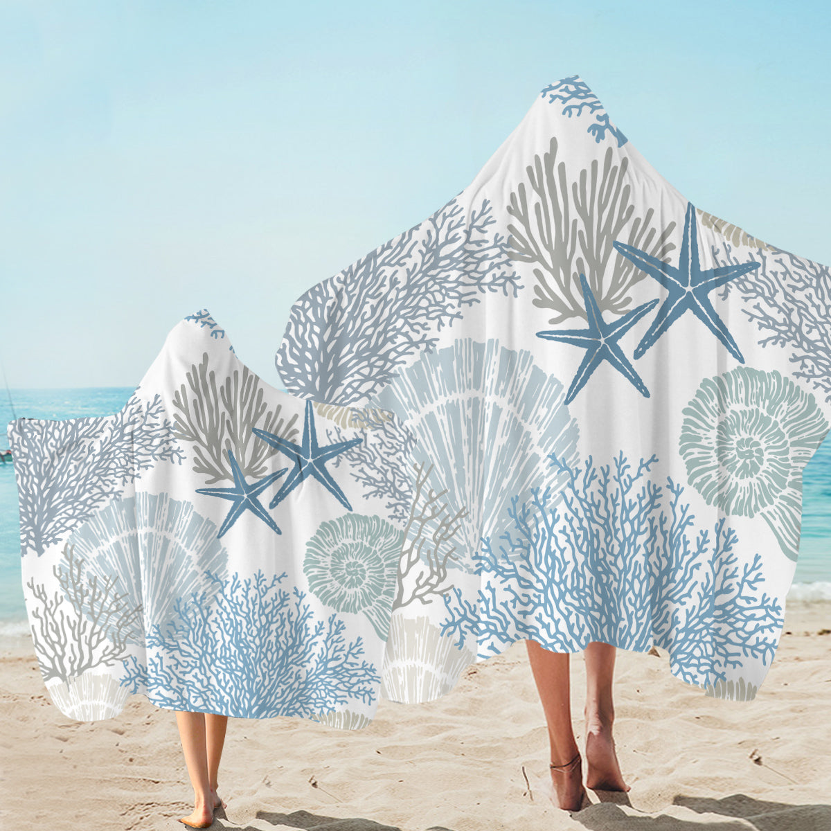 Coastal Coral Hooded Towel