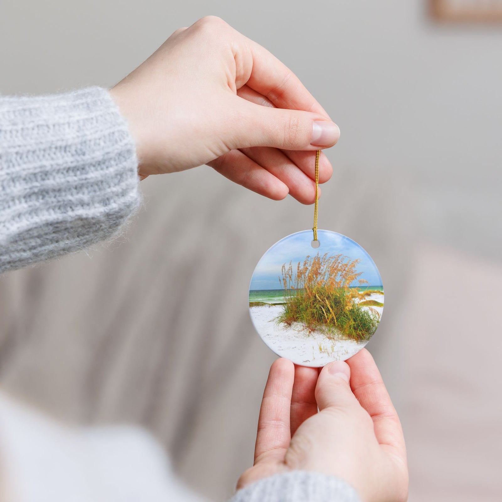 Siesta Keys Ceramic Ornament - Coastal Holiday Decoration