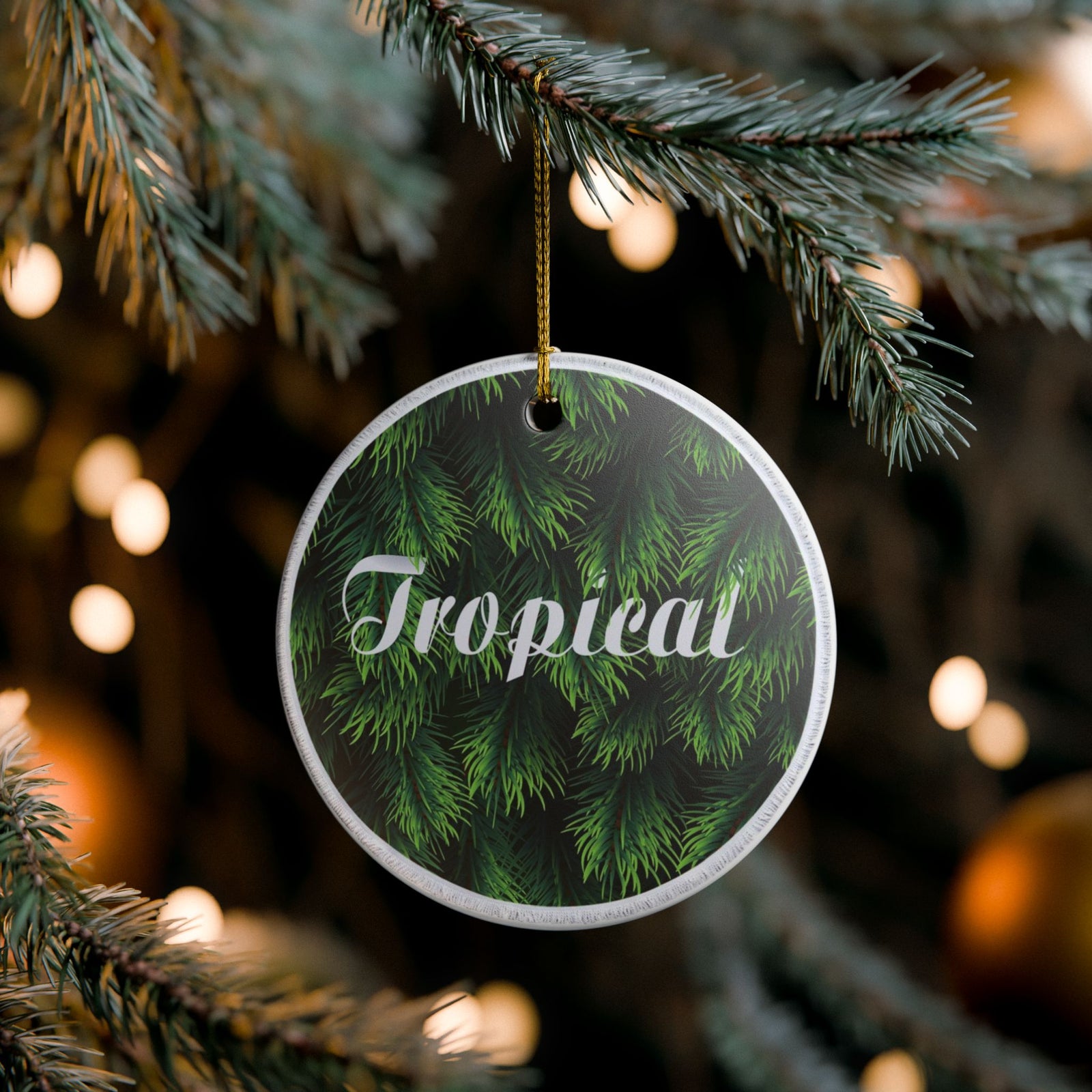 Green Dreams Ceramic Ornament - Coastal Decoration