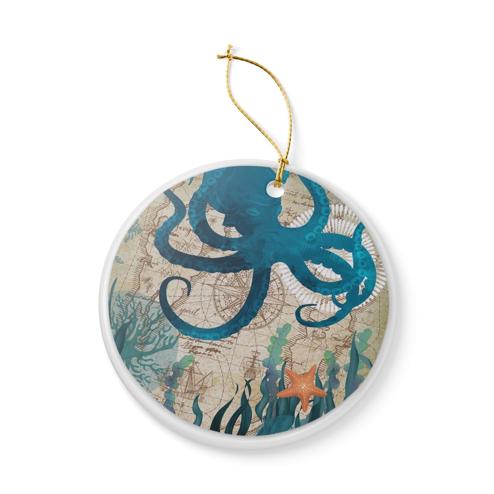 Depths of Navigation Ceramic Ornament - Coastal Decoration