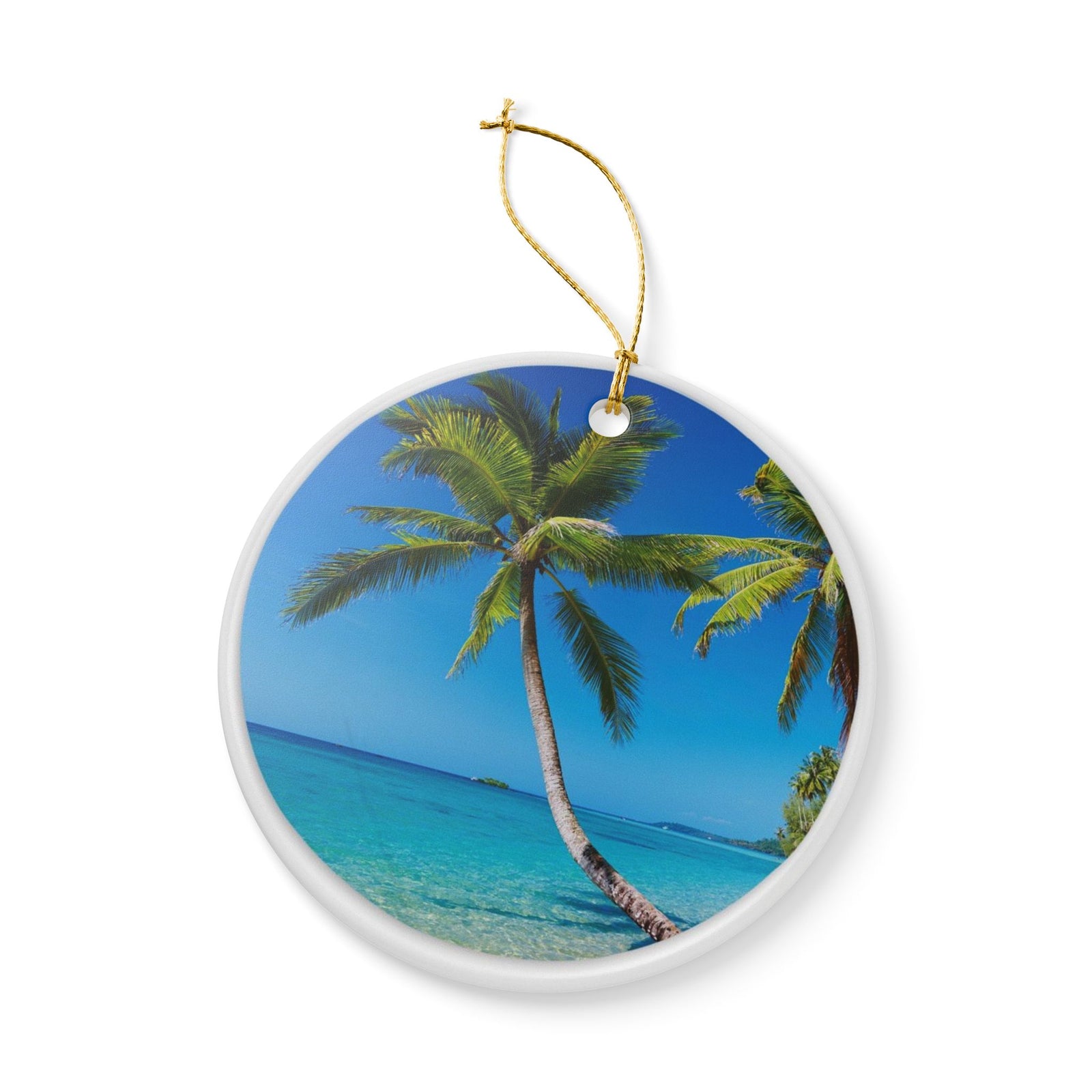 Tropical Paradise Ceramic Ornament - Coastal Holiday Decoration