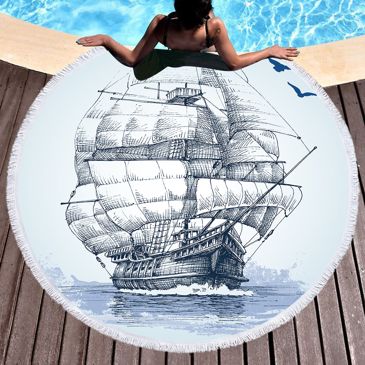 Semper Fortis Round Beach Towel