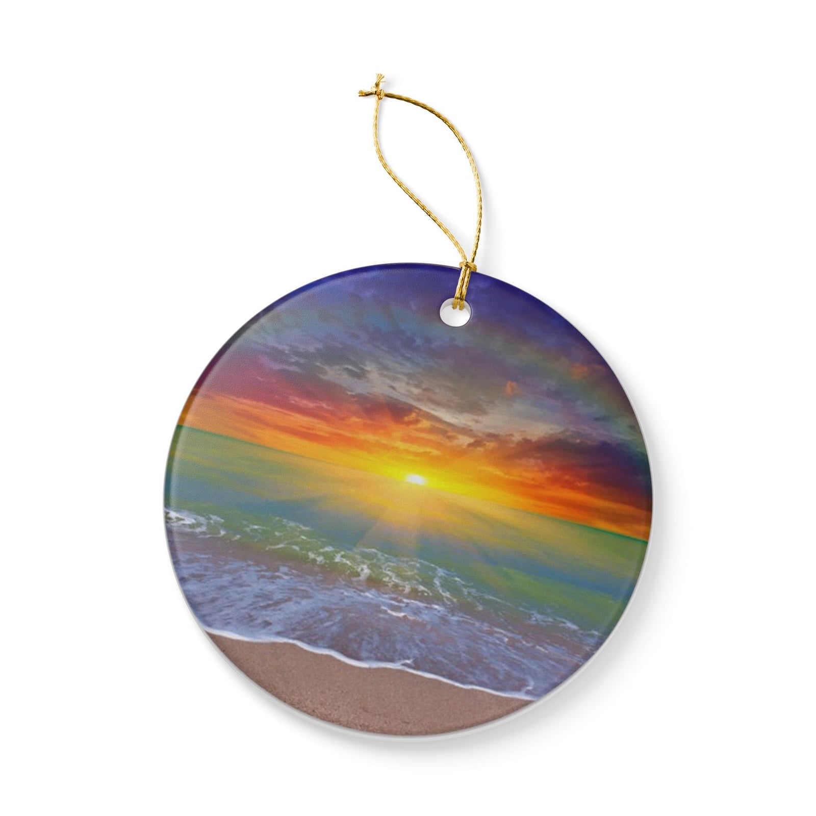 Sunrise Show Ceramic Ornament - Coastal Holiday Decoration