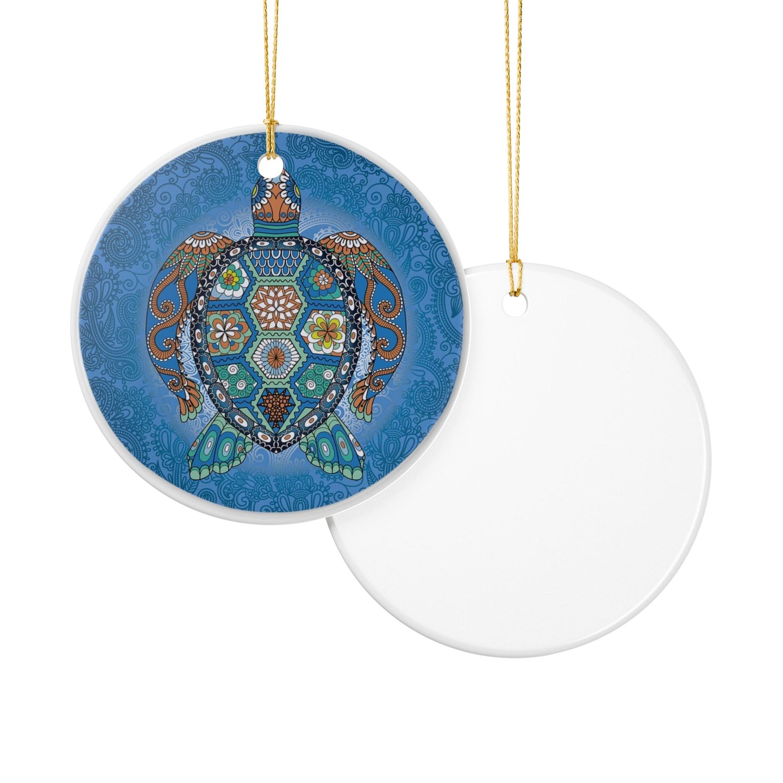 Turtle of Tranquility Ceramic Ornament - Coastal Decoration