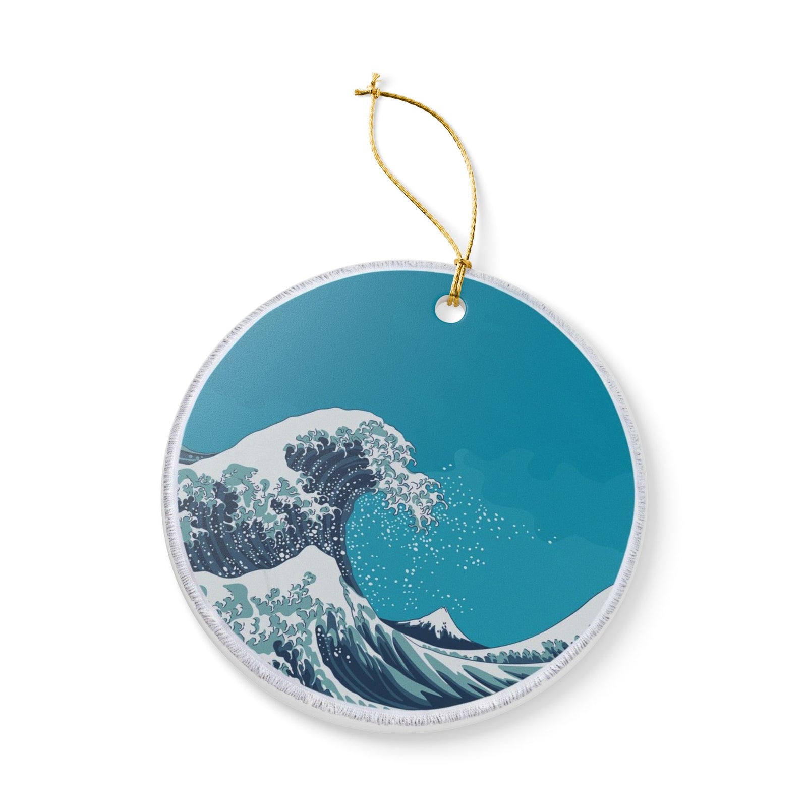 Great Wave Ceramic Ornament - Coastal Decoration
